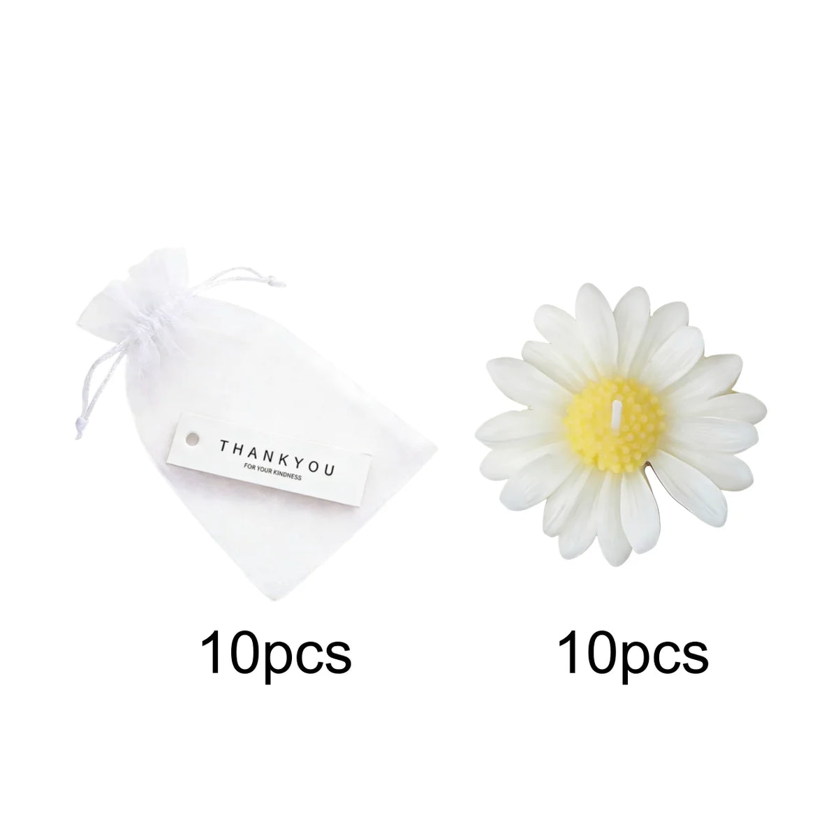 1pc/5pcs/10pcs Daisy Shaped Candles Set - Wedding Favors Gift Basket, Bridal Shower Decor, Scented Soy Wax For Home Fragrance