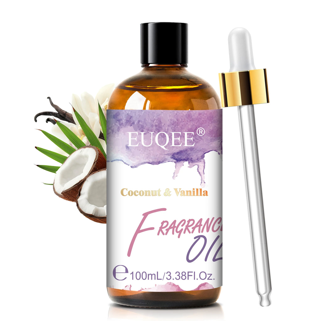EUQEE 100ml Aroma Fragrance Oil Japanese Magnolia Bubble Gum Coconut & Vanilla Freesia Fragrance Oils For Diffuser Humidifier
