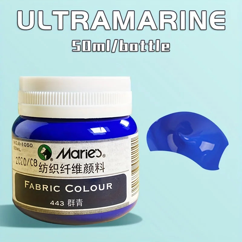 Fabric Paint, Marie's Permanent 50ml — 19 Colors for Clothing & DIY Art