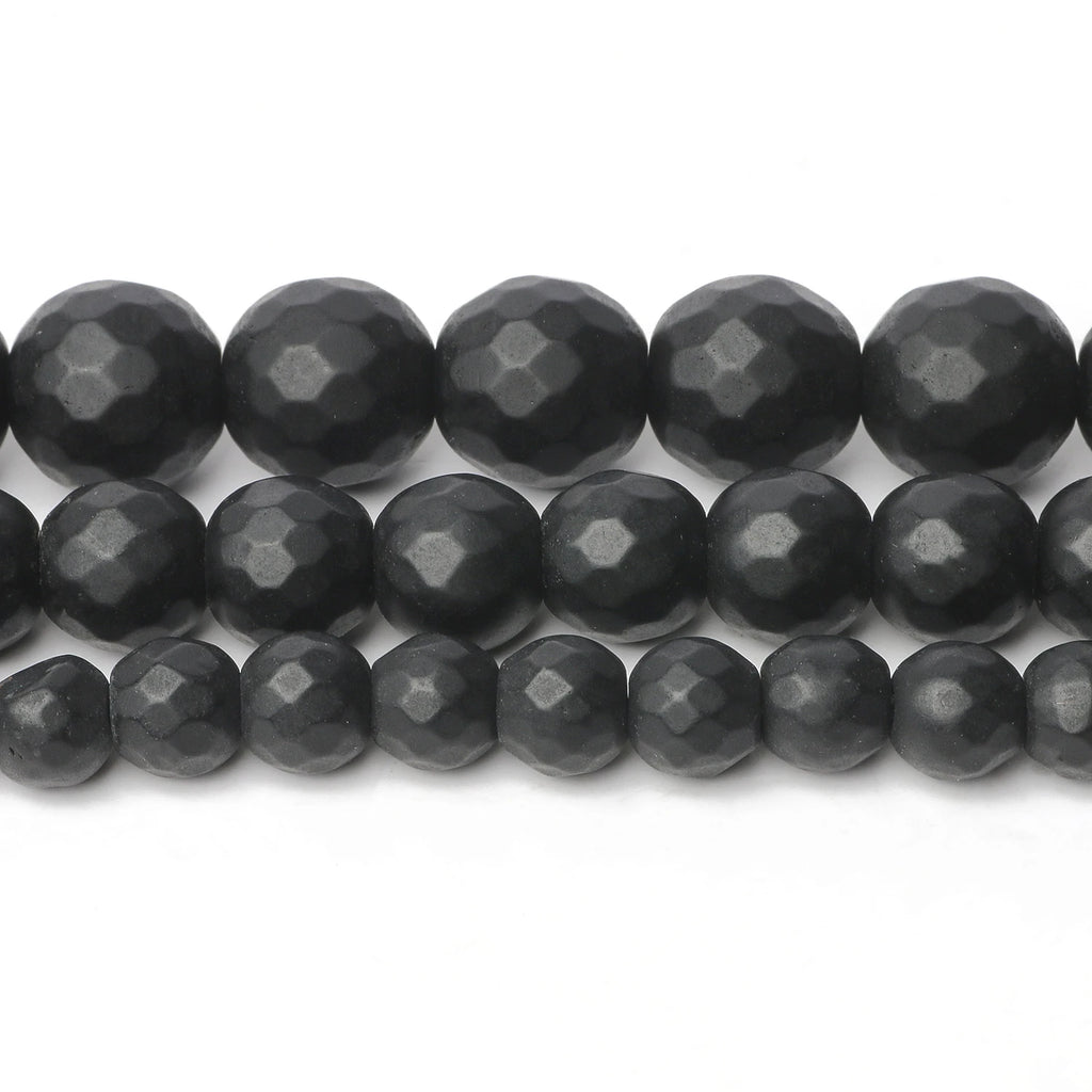 Stone Beads Matte Faceted Black Agate Onyx Styles for DIY Jewelry Making