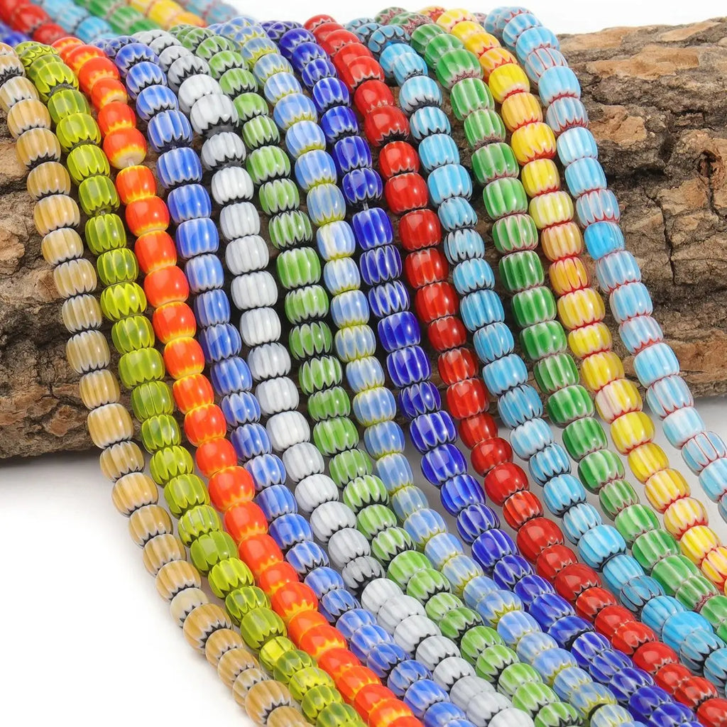 Glass Beads Lampwork Pumpkin Cylinder Rice Shapes for DIY Jewelry Making