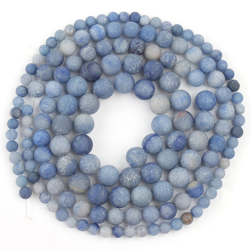 Stone Beads Matte Round Turquoise Jasper Quartz Styles for DIY Jewelry Making