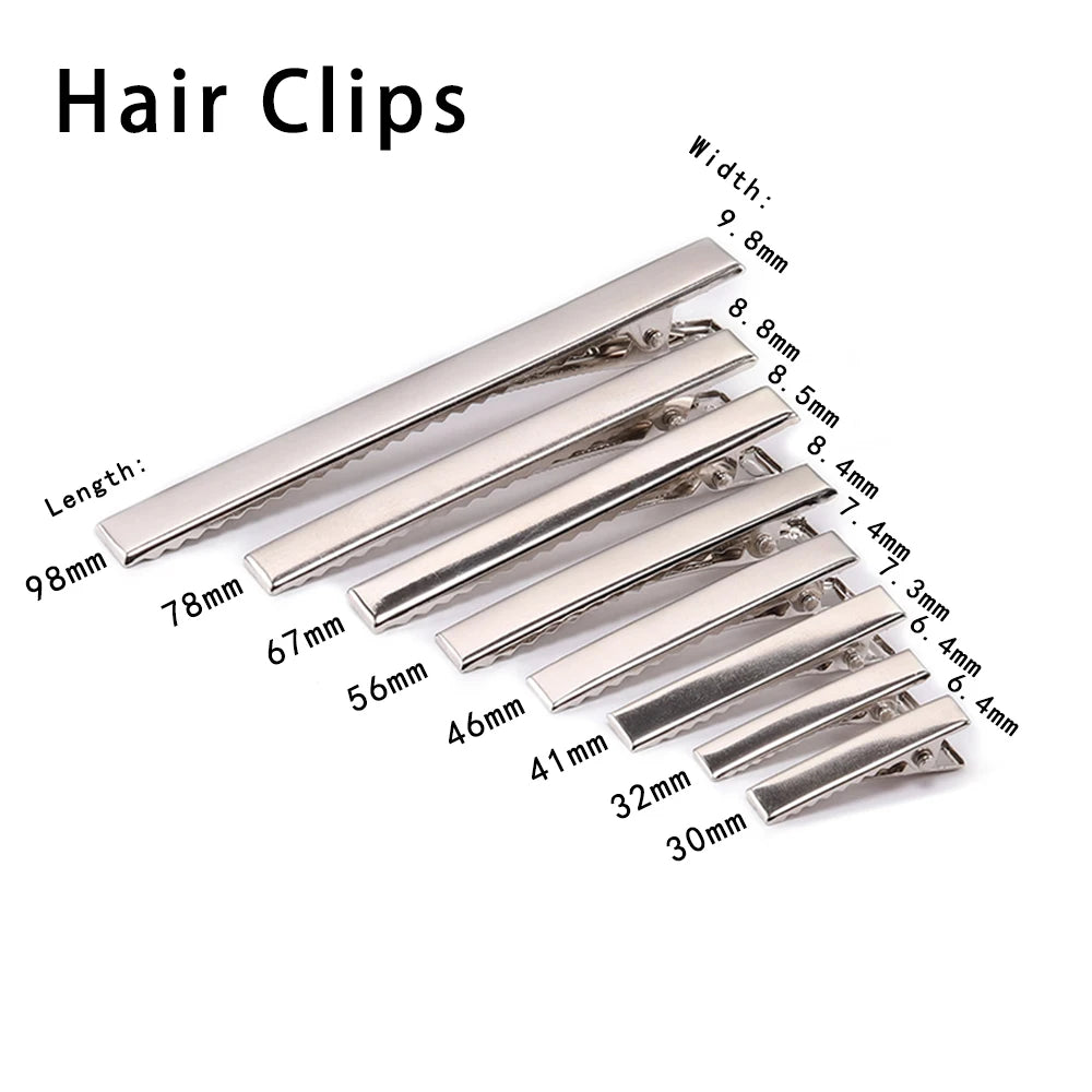Hair Clip Blanks Flat Metal Single Prong Alligator Hairpin Base Craft Supplies