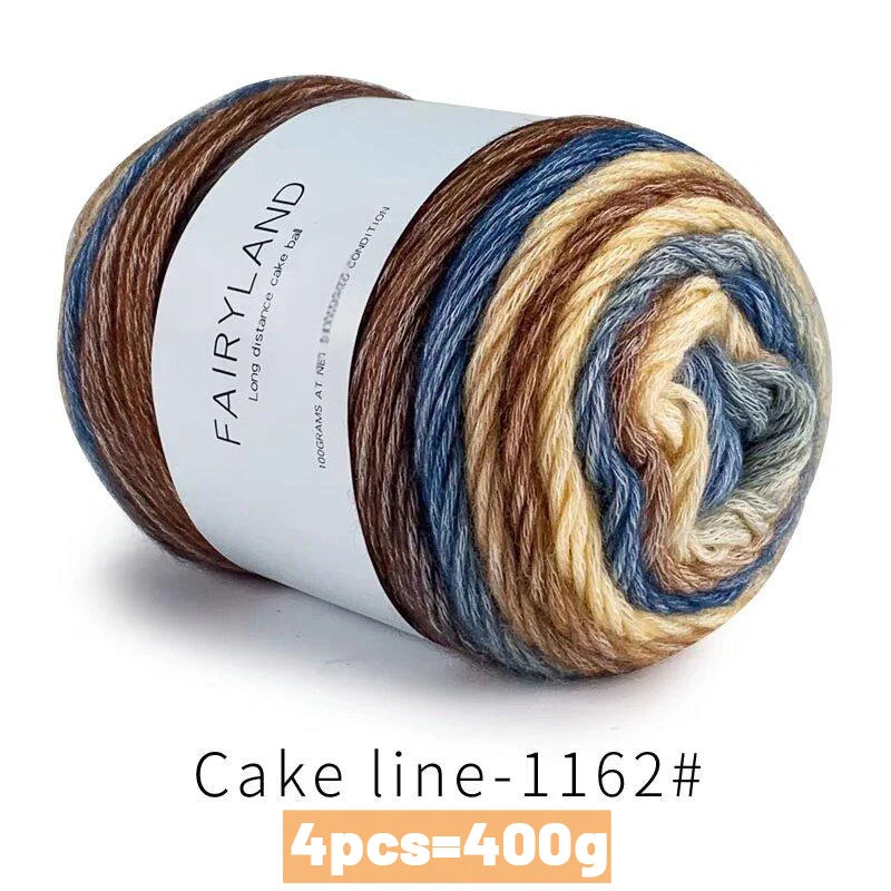 Yarn, Rainbow Gradient Cake for Handmade Sweaters, Scarves & Winter Hats