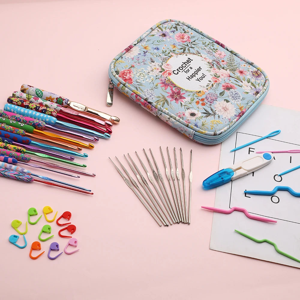 Crochet Hook Set with Storage Bag for Handmade Sweaters & Beginner Crafts