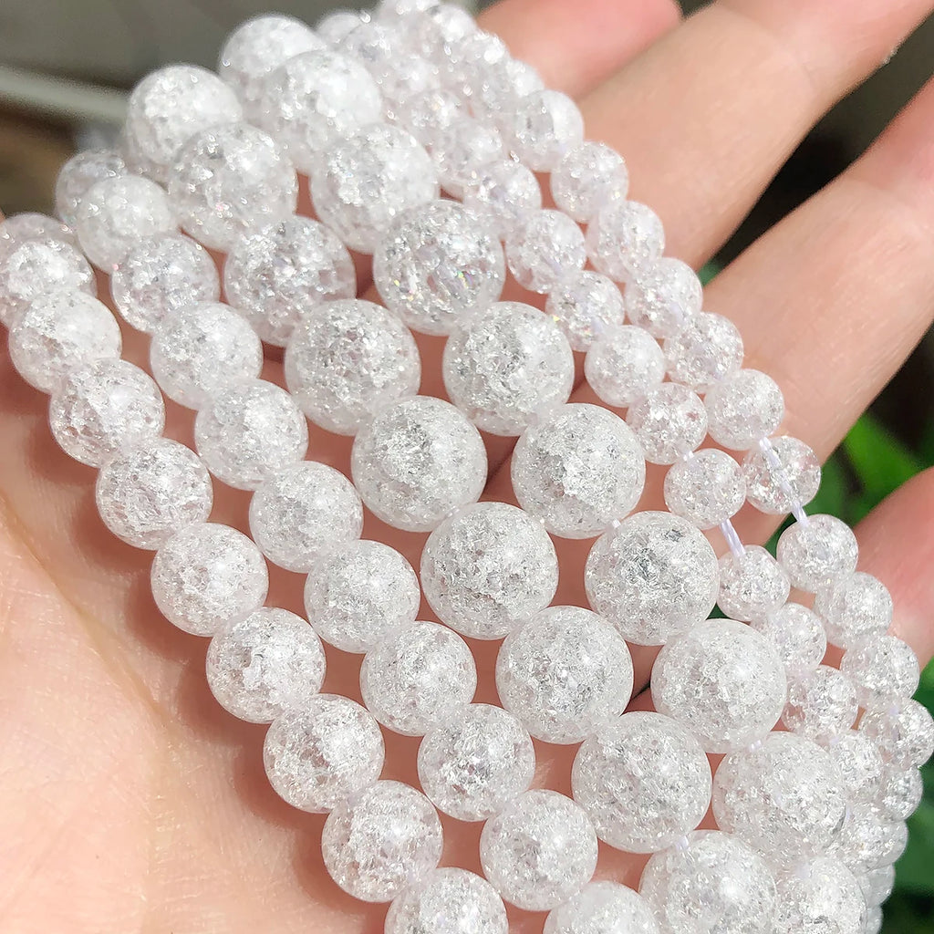 Stone Beads Round Clear Quartz-Style Spacer Strand for DIY Jewelry Making
