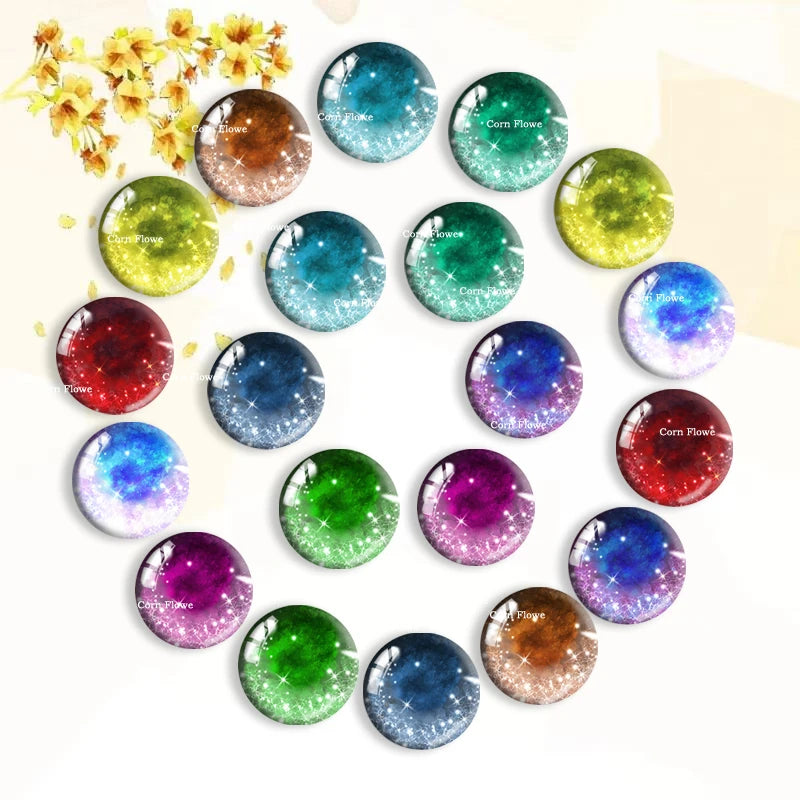 Doll Eyes Galaxy Glass Cabochons Dragon Cat Eye Flatback 8-25mm 20pcs BJD