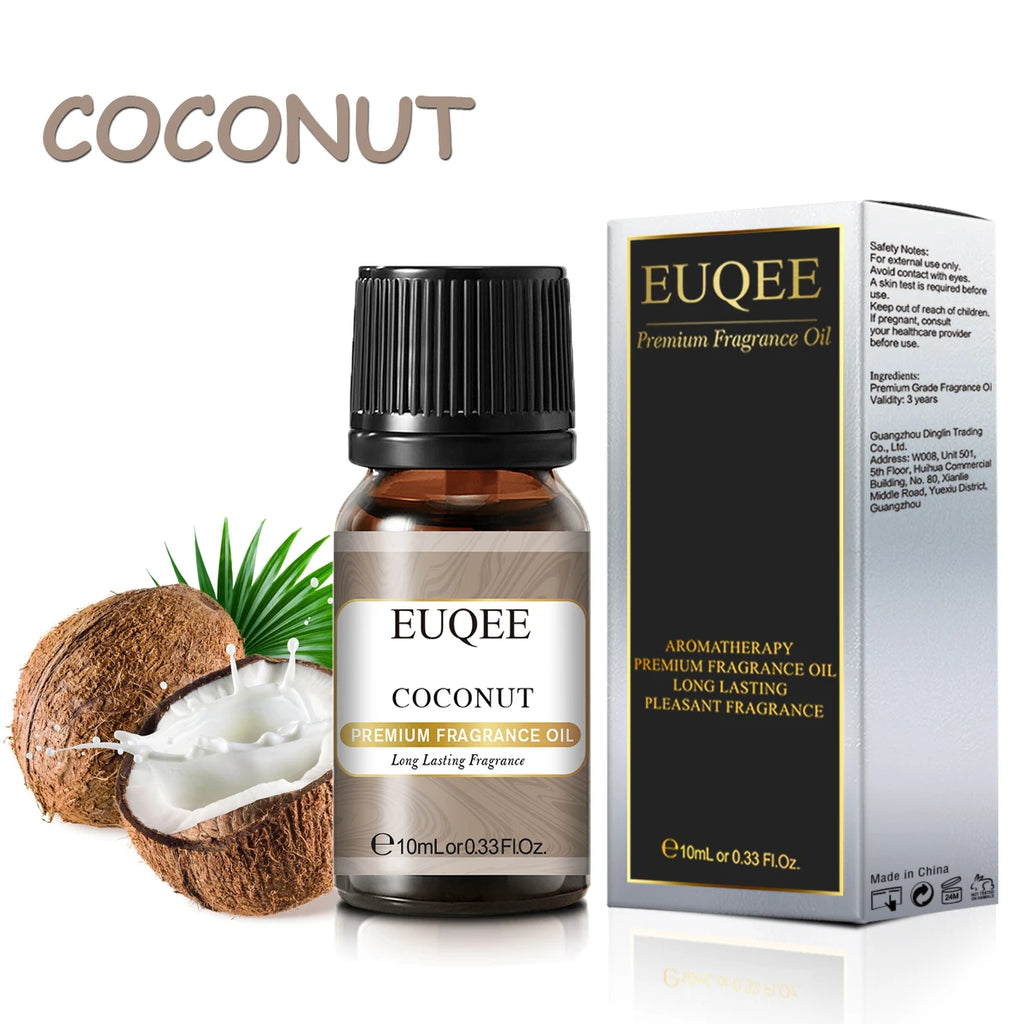 EUQEE 10ML 10ML Sweet Fruit Fragrance Oil For Aromatherapy,Making Candle,DIY Soap,Apple,Mango,Strawberry,Cherry,Coconut,Peach