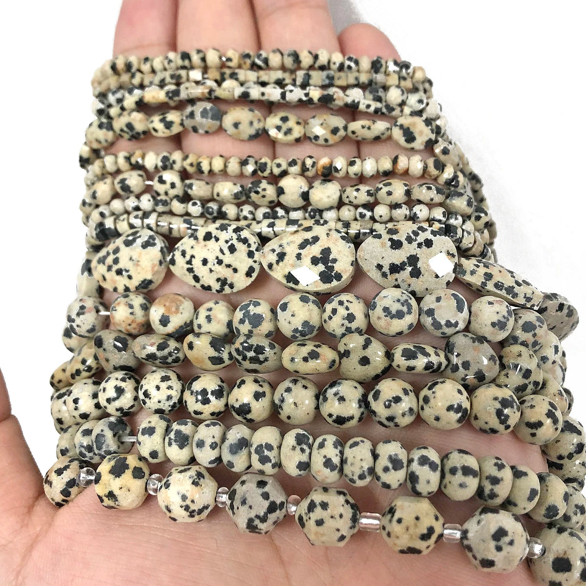 Stone Beads Spot Jasper-Style Round Heart Faceted Shape Spacer Bracelet Supplies
