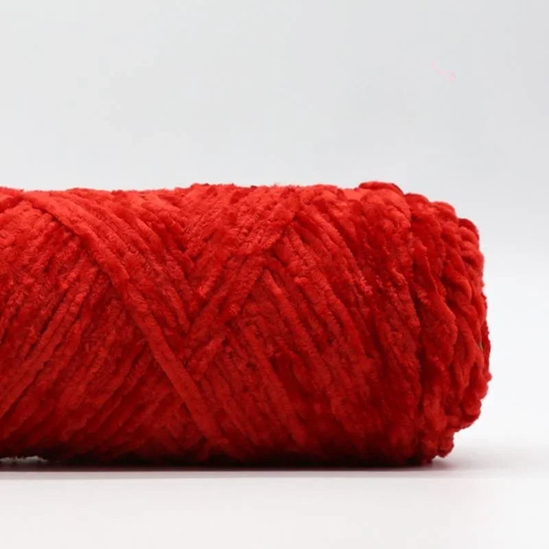 Yarn, Chenille Velvet-Style with Gold Luster for Scarves, Sweaters & Dolls