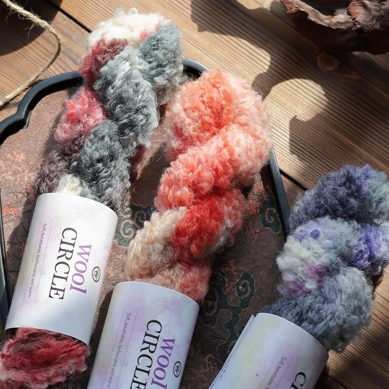Yarn, Looped Texture with Gradient Colors for Sweaters, Scarves & Hats