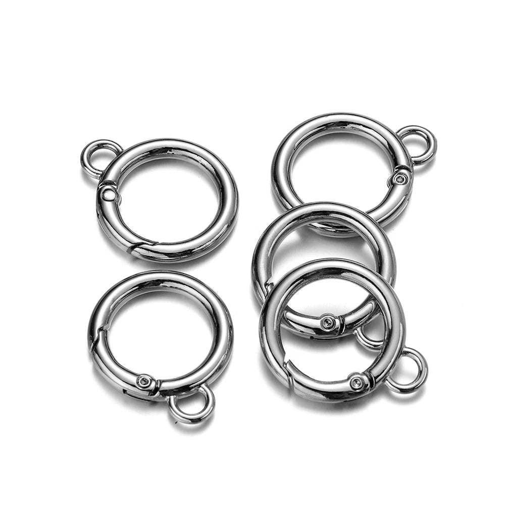 Spring Clasps Metal O-Ring Keychain Hooks DIY Jewelry Making Craft Supplies