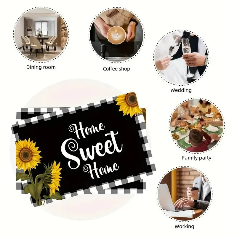 Fall Thanksgiving Table Place Mats Pumpkin Maple Leaves Cars Placemats Seasonal Holiday Thanksgiving