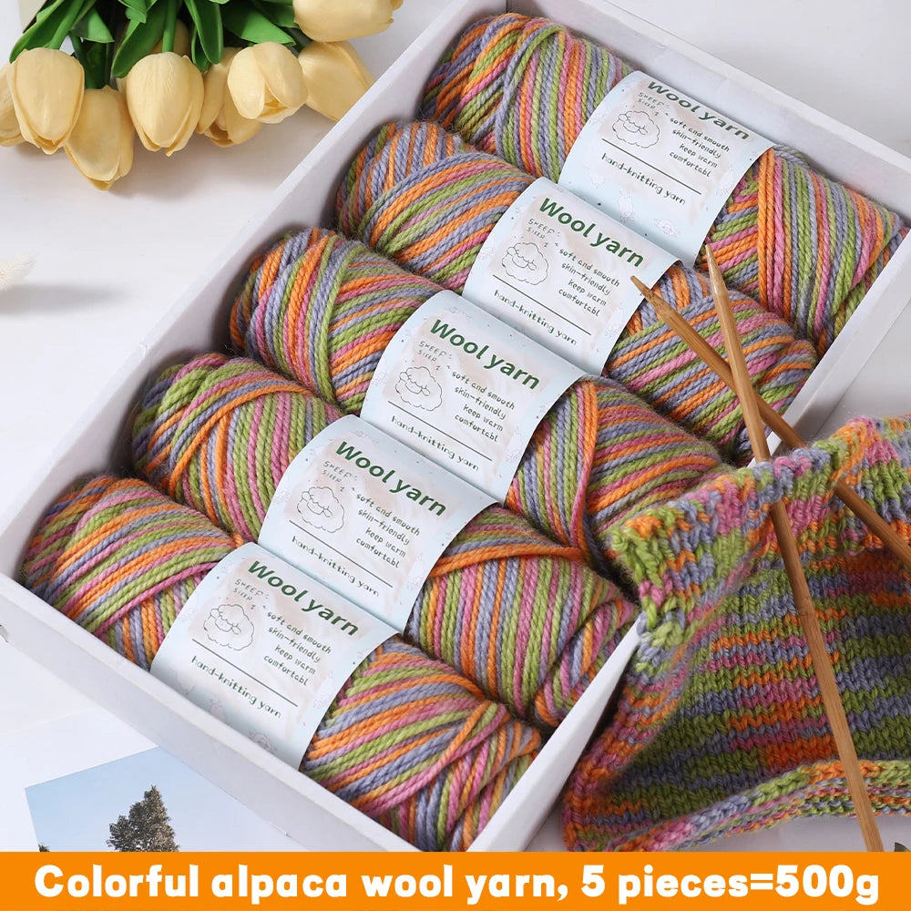 Yarn, Thick Rainbow Gradient for Coats, Scarves, Gloves & Creative Knitwear