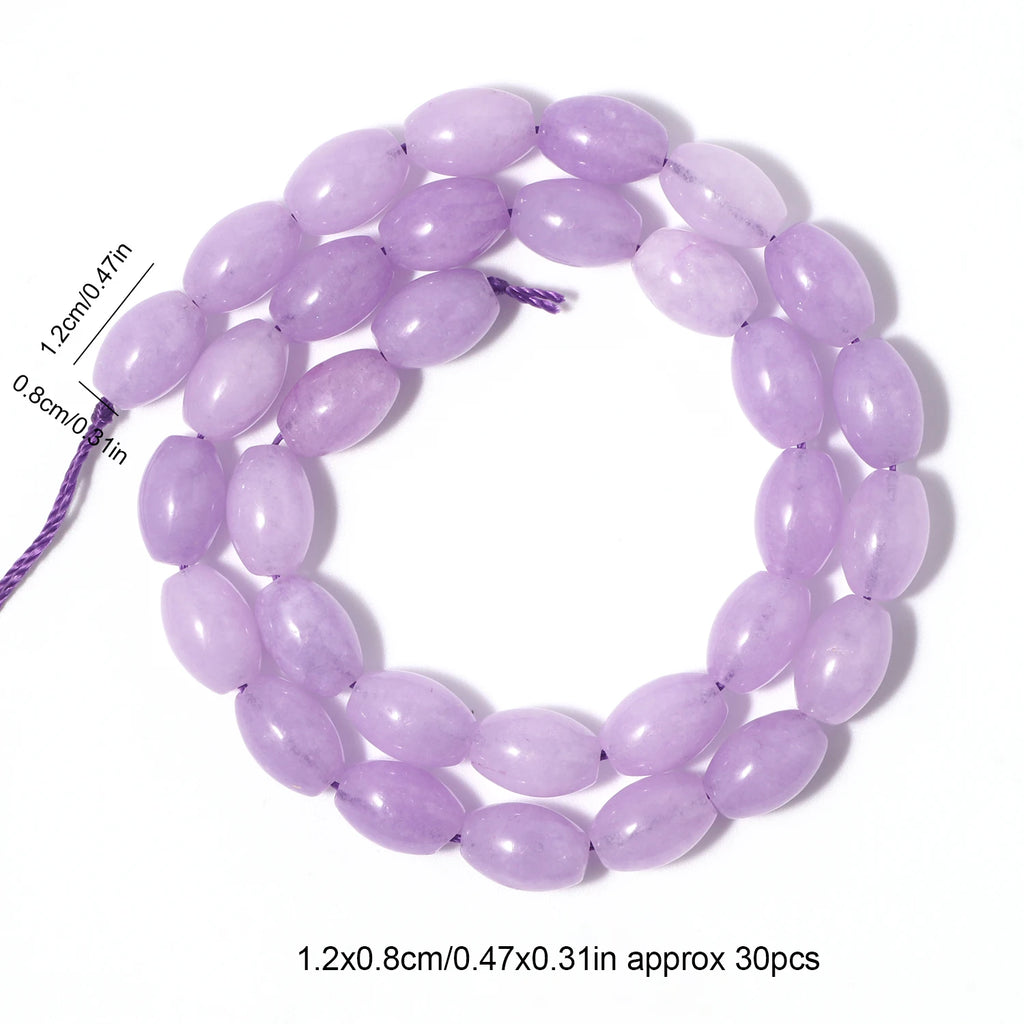 Stone Beads Rice Green Jade-Style Amazonite Apatite Oval Charm Spacer