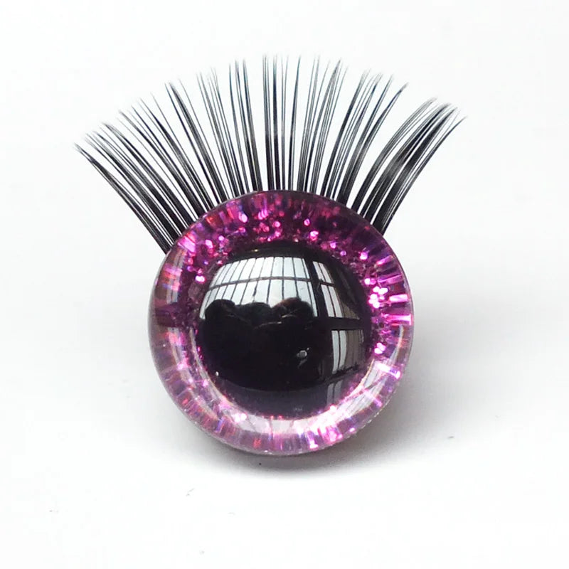Doll Eyes Glitter Safety Eyes with Eyelashes 12-30mm 20pcs Kit Amigurumi