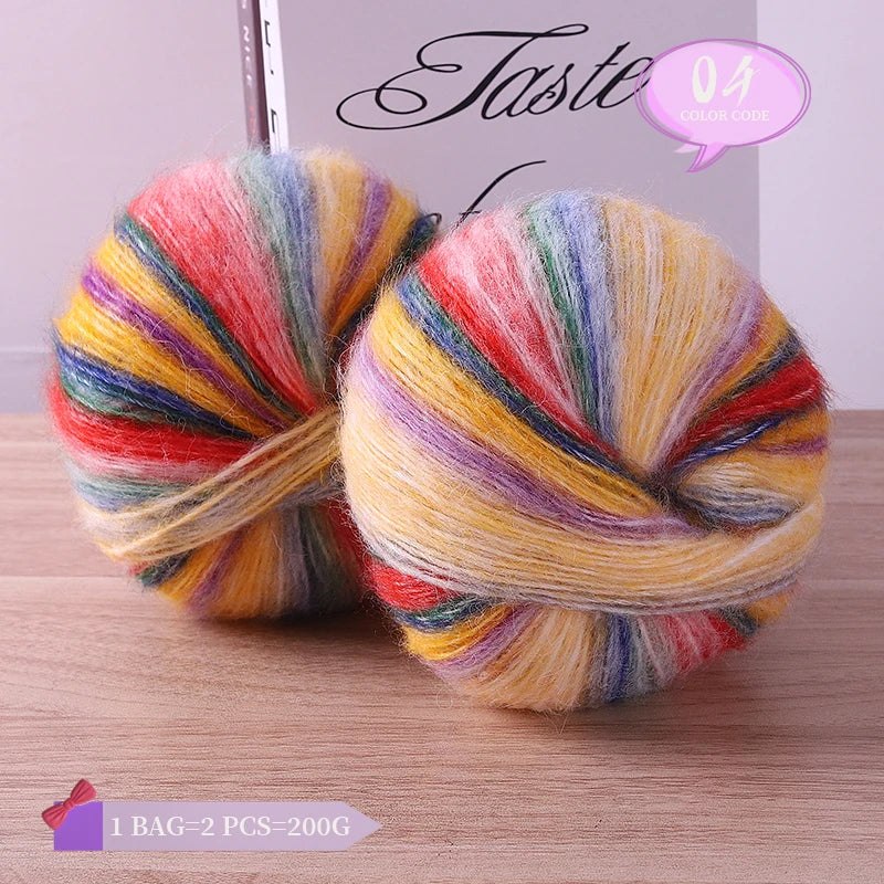 Yarn, Rainbow Gradient for Handmade Coats, Sweaters, Gloves & Shawls