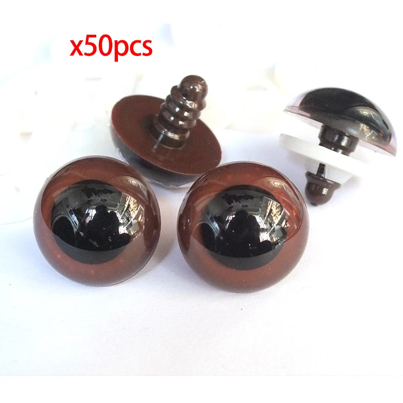 Doll Eyes Safety Eyes Brown Plastic with Washers 8-20mm Amigurumi 20-50pcs