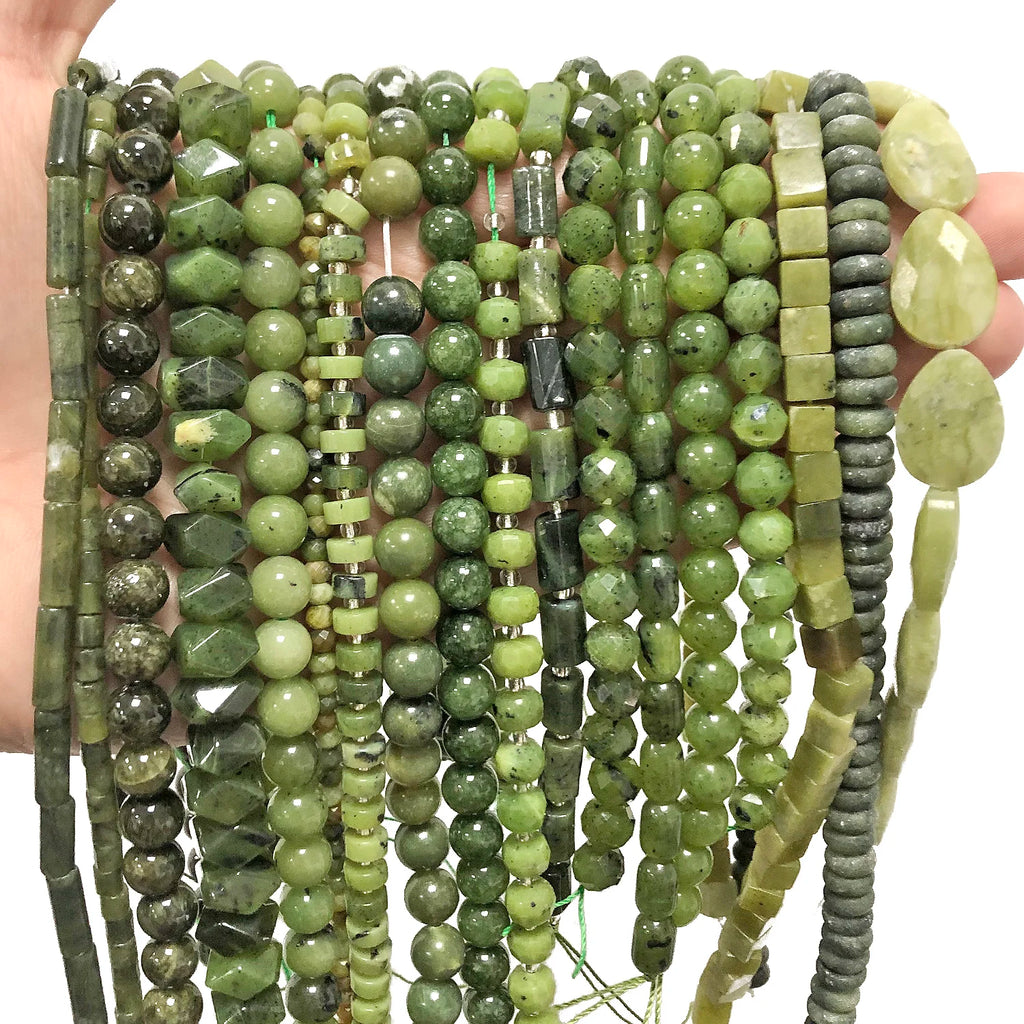 Stone Beads Green Jade-Style Faceted Mixed Shapes for DIY Jewelry Making