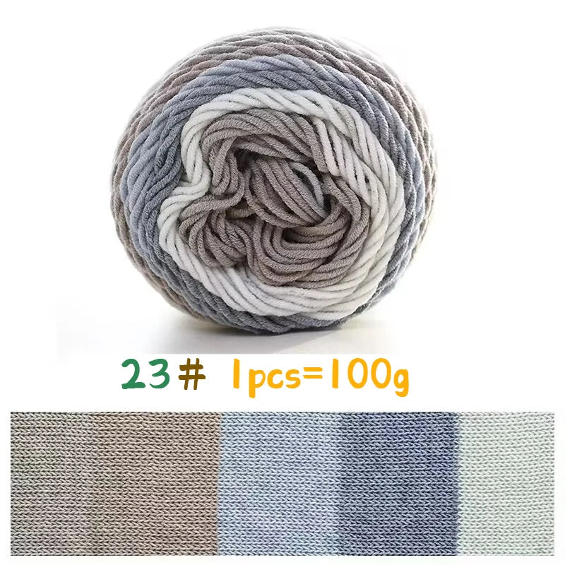 Yarn, Rainbow Variegated for Sweaters, Scarves, Blankets & Doll Crafts