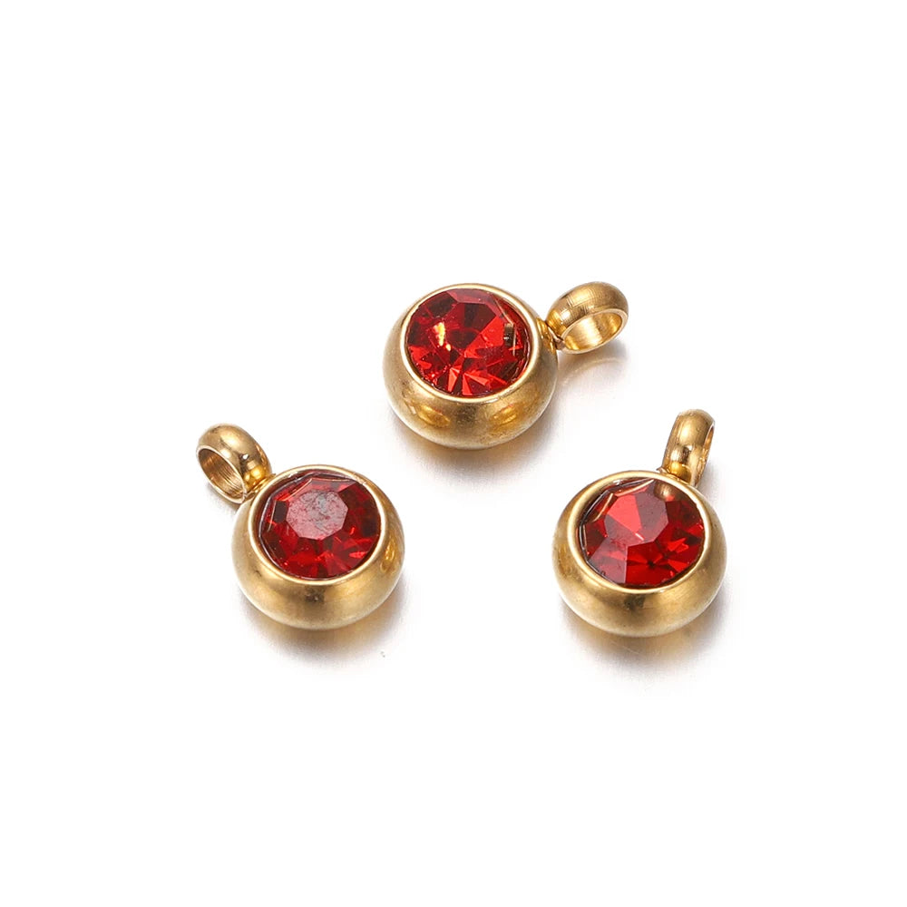 Earring Components Stainless Steel Birthstone Necklace Pendant Craft Supplies