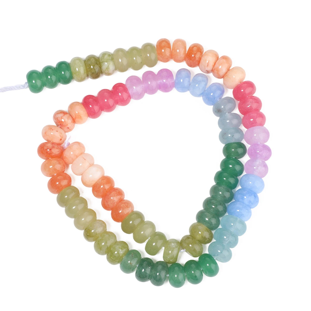Stone Beads Rondelle Yellow Green Jade-Style for DIY Jewelry Making Craft Beads