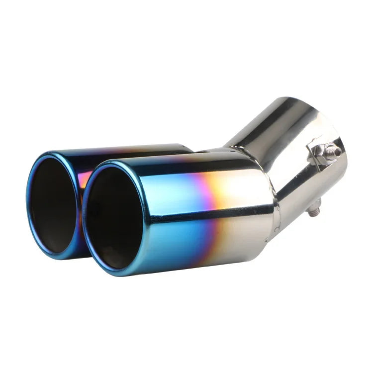 Universal 1-to-2 Stainless Steel Exhaust Tail Pipe Tip | Dual Outlet