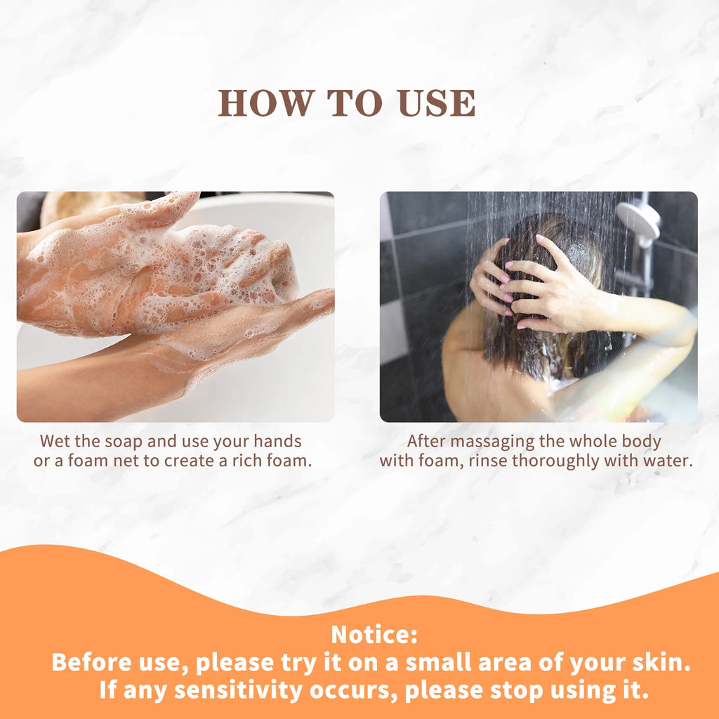 EUQEE 1PCS Kojic Acid Turmeric Handmade Soap with Vitamin C, Retinol, Collagen Coconut oil To Cleaning Skin Dark Spot Remover