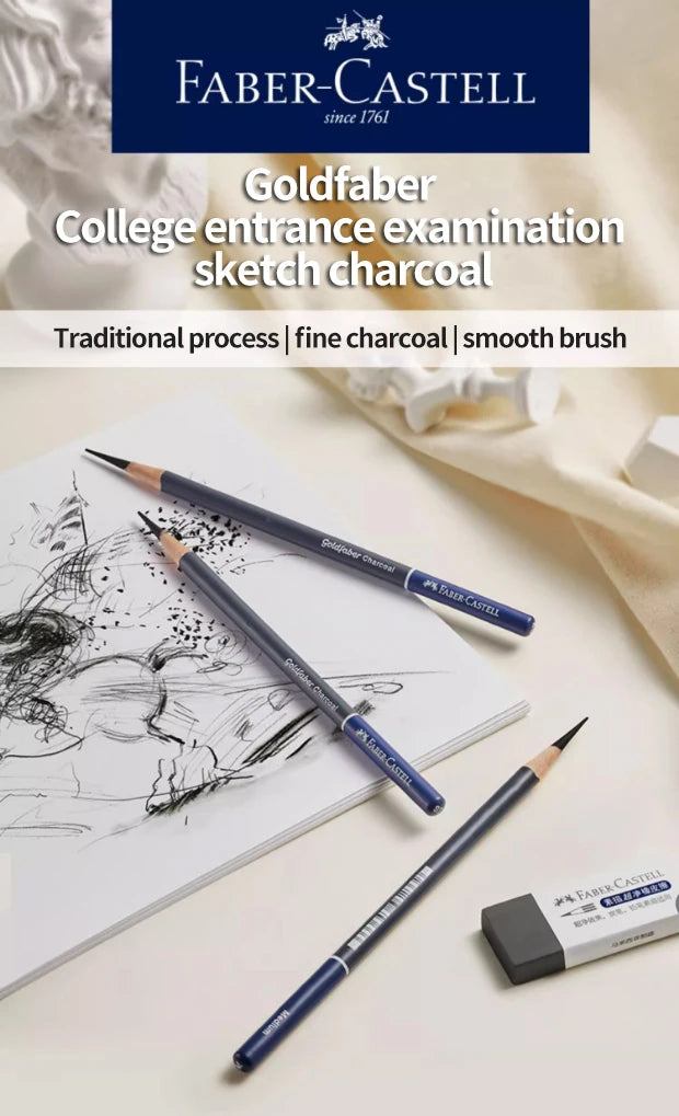 Faber-Castell Goldfaber Charcoal Pencils — 5 or 10 Piece Mixed Set