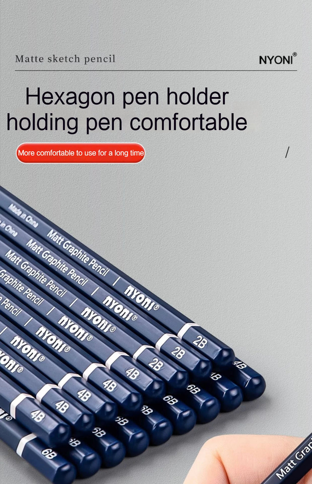 NYONI Graphite & Charcoal Pencils — HB to 12B, Single-Grade & Charcoal Sets