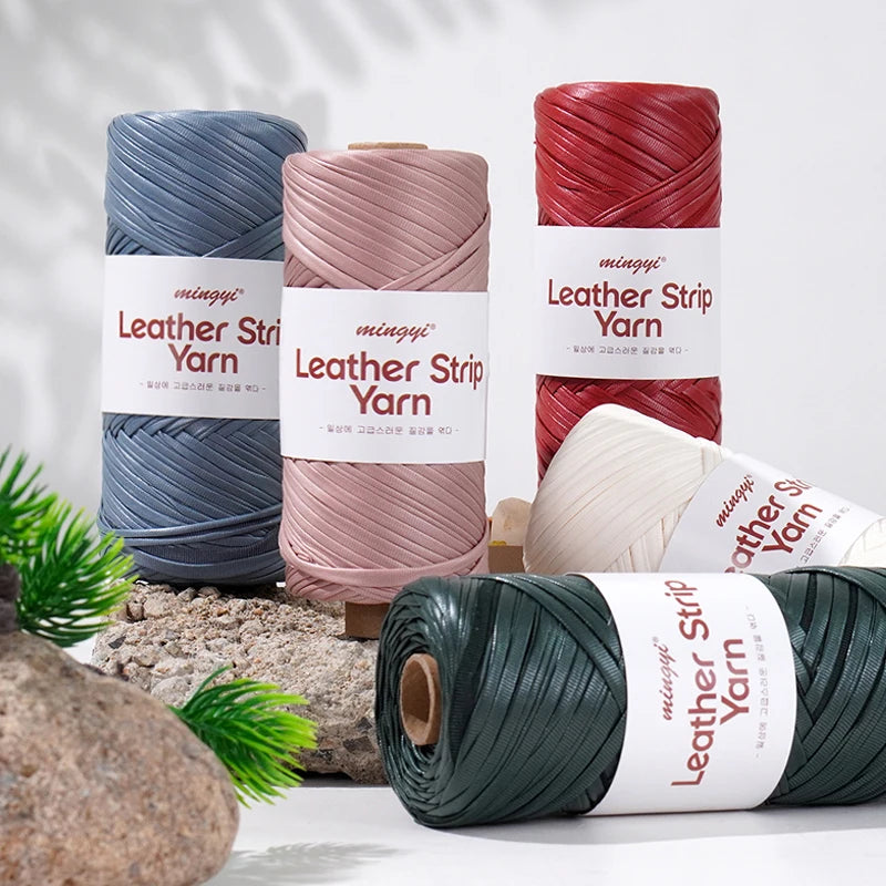 Yarn, Faux Leather Fabric Strip for Crochet Bags, Baskets & Slipper Crafts