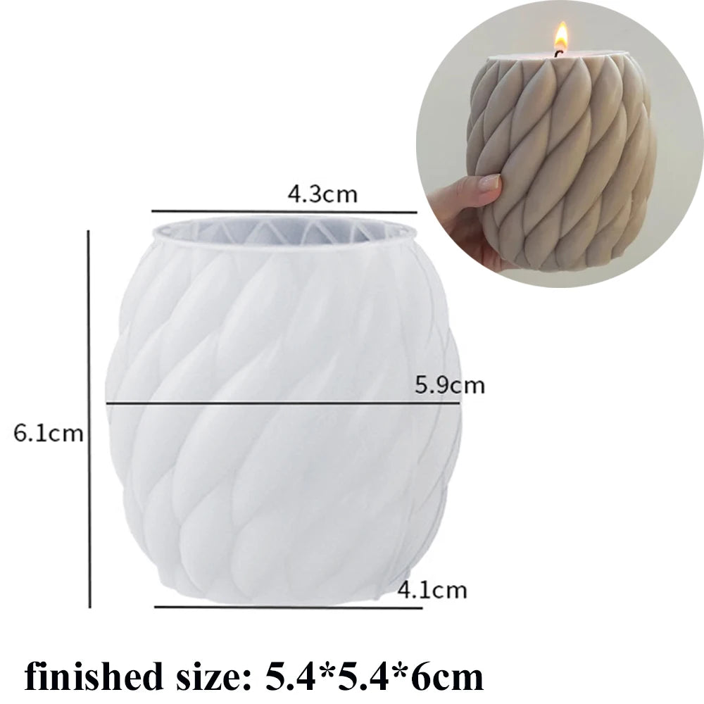 Candle Mold Silicone 3D Swirl Ball Twisted Taper Bubble Cube DIY Wax Soap