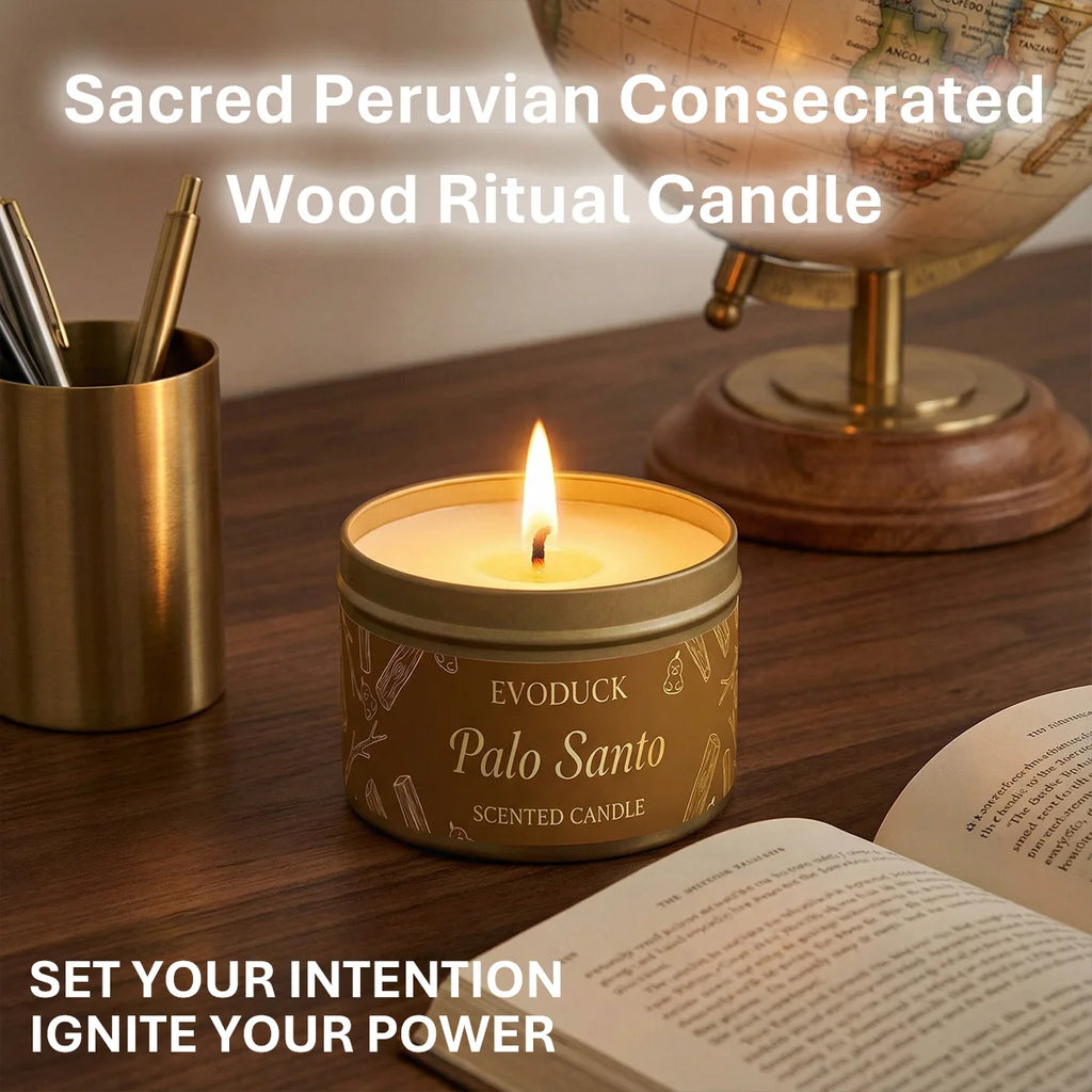 Scented Soy Wax Candles EVODUCK Palo Santo Sage Rose & Citronella