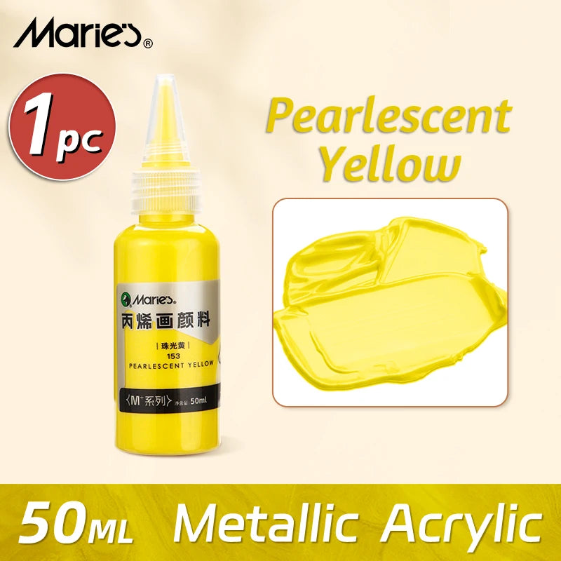Marie's Metallic Acrylic Paint 50ml — Pearlescent & Shiny Pigments