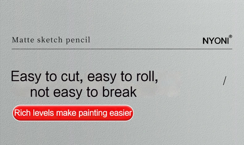 NYONI Graphite & Charcoal Pencils — HB to 12B, Single-Grade & Charcoal Sets