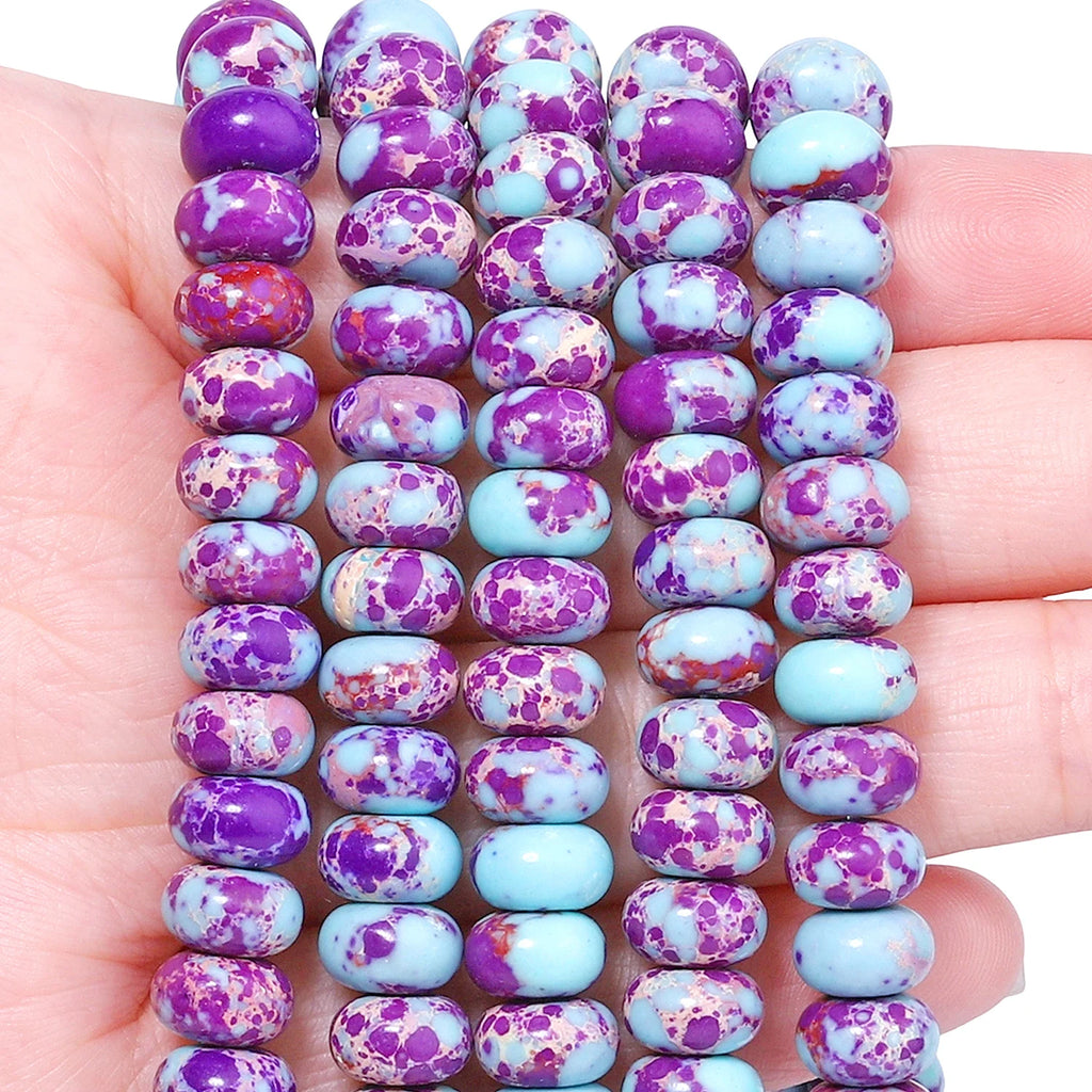Stone Beads Purple Flower Jasper-Style Abacus for DIY Jewelry Making Craft Beads