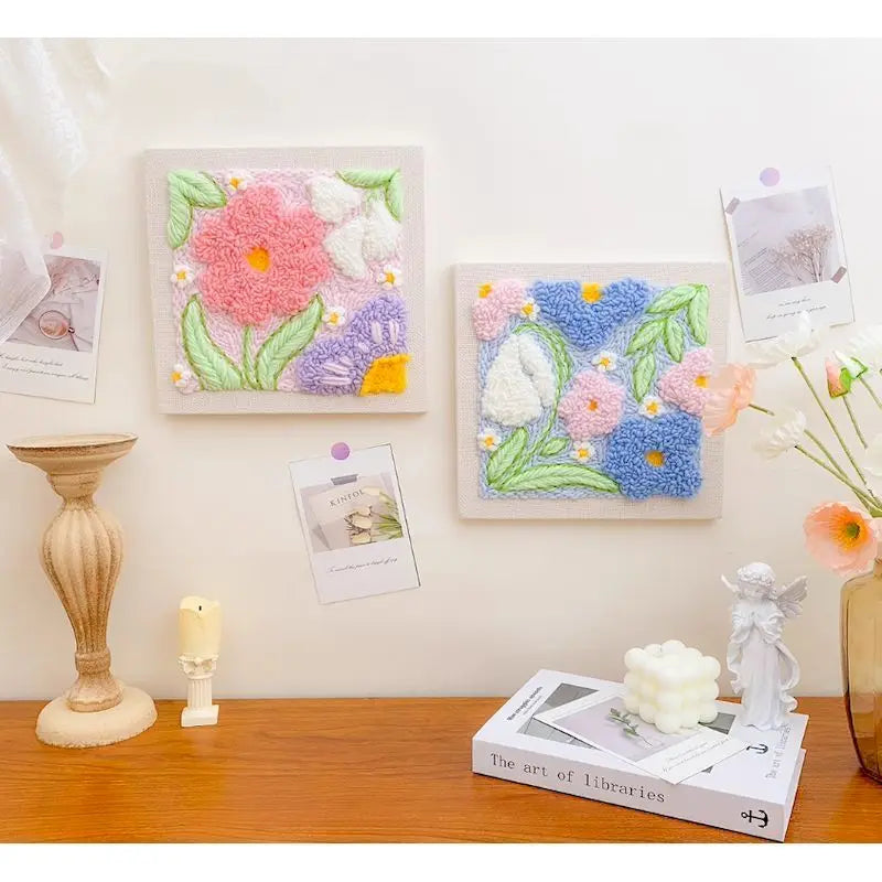 Punch Needle Kit, Animal Pattern with Frame for Handmade Embroidery Art