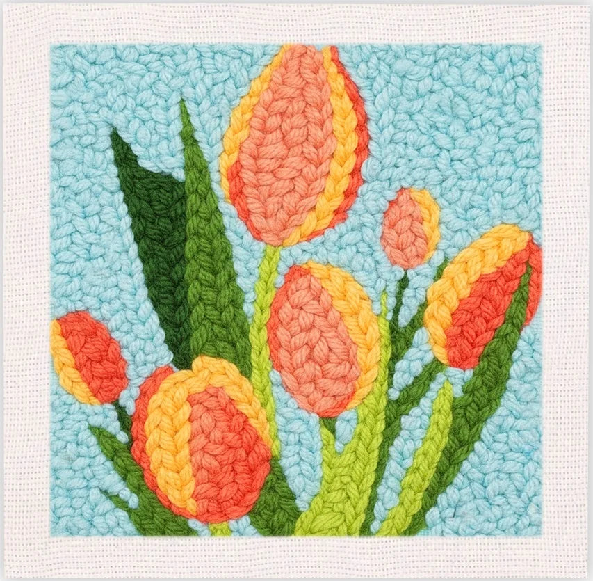 Punch Needle Kit, SDOYUNO Flower Designs with Frame for Handmade Yarn Art