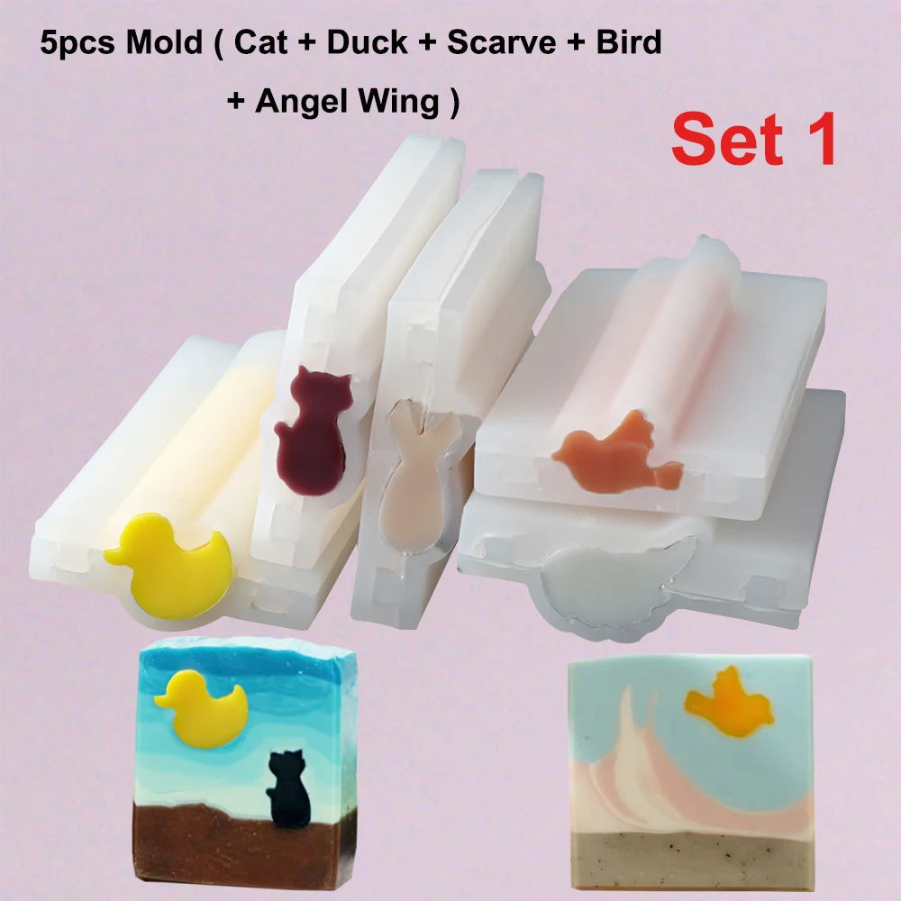 Loaf Soap Mold with Wooden Box - Silicone 600ml + Tube Embed Sets