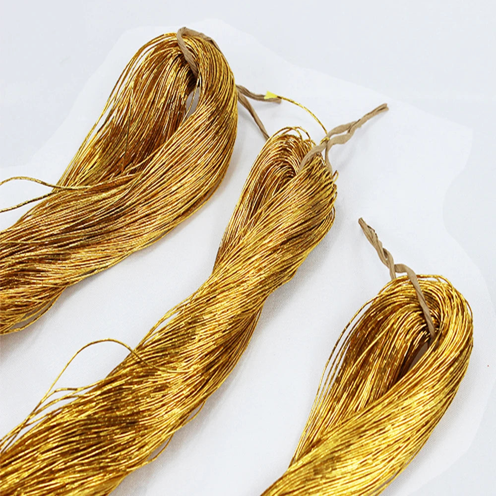 Embroidery Thread, Gold-Colored for Handmade Needlework & Stitching Crafts