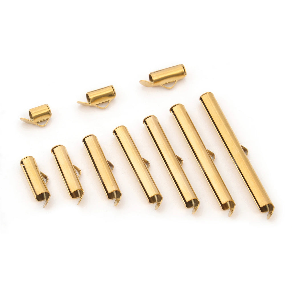 Cord End Clasps Stainless Steel Slide-On Crimp Tubes DIY Jewelry Making