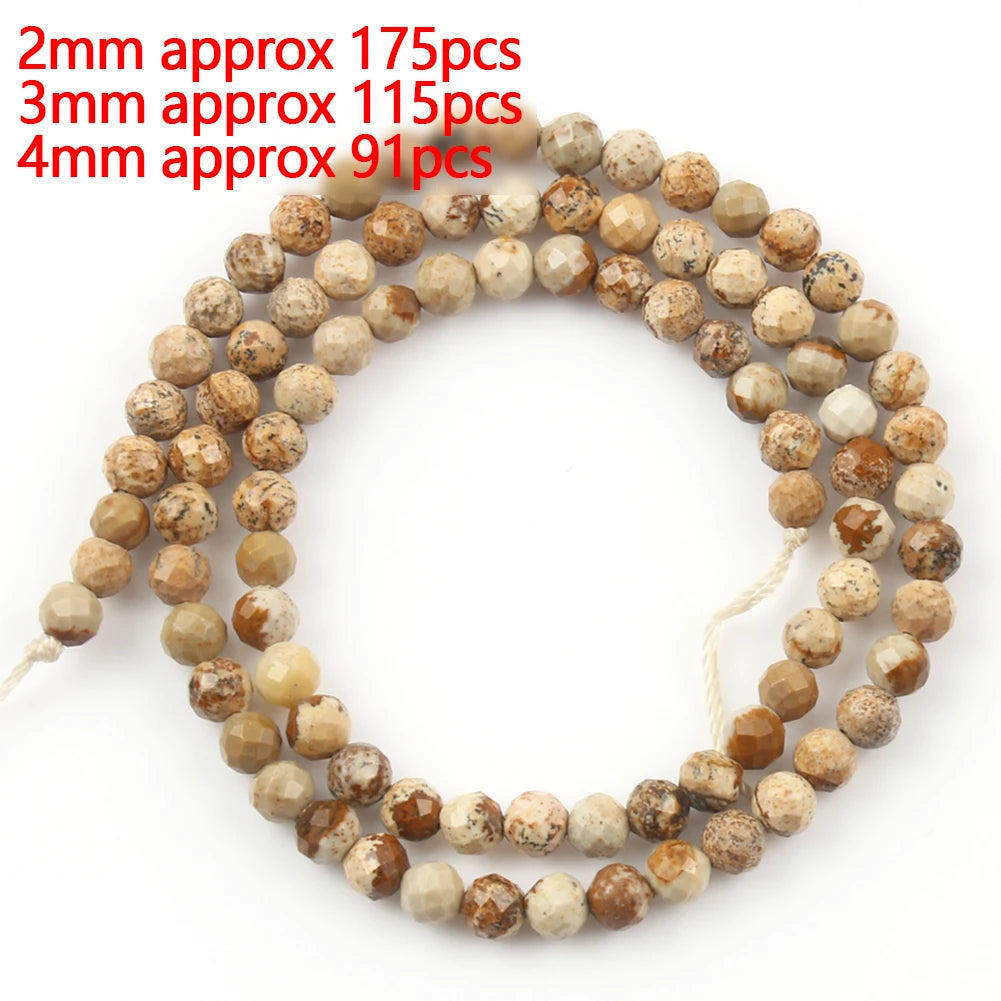 Stone Beads Picture Jasper-Style Round Tube Rondelle for DIY Jewelry Making