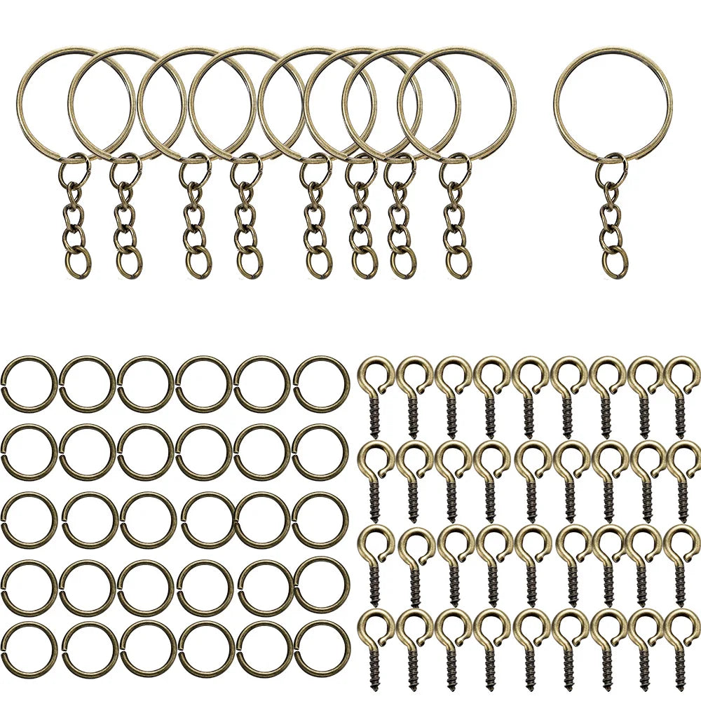 Jewelry Making Kits Keychain Open Jump Rings Eye Pins Epoxy Resin Craft Supplies