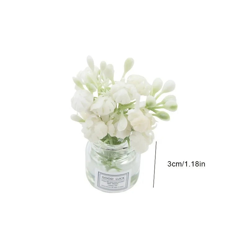 Delicate Miniature Potted Flowers Assorted Car Dashboard Ornament Decoration