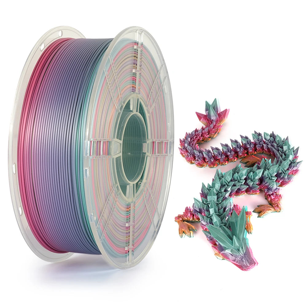 3D Printer Filament Silk Rainbow PLA 1.75mm 4 Special Colors KINGROON