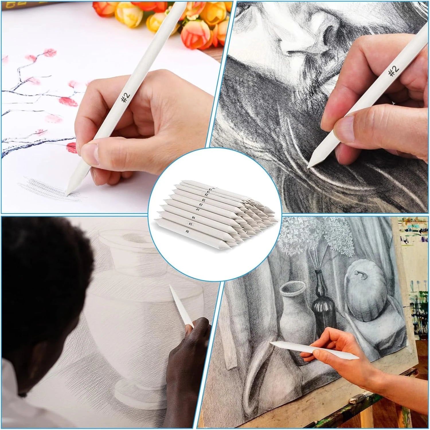 Art Blending Burnisher Stumps — 6 or 48 Piece Sets Perfect for Gradients!
