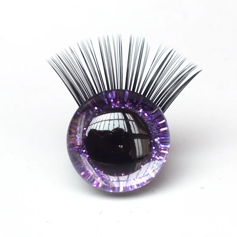 Doll Eyes Glitter Safety Eyes with Eyelashes 12-30mm 20pcs Kit Amigurumi