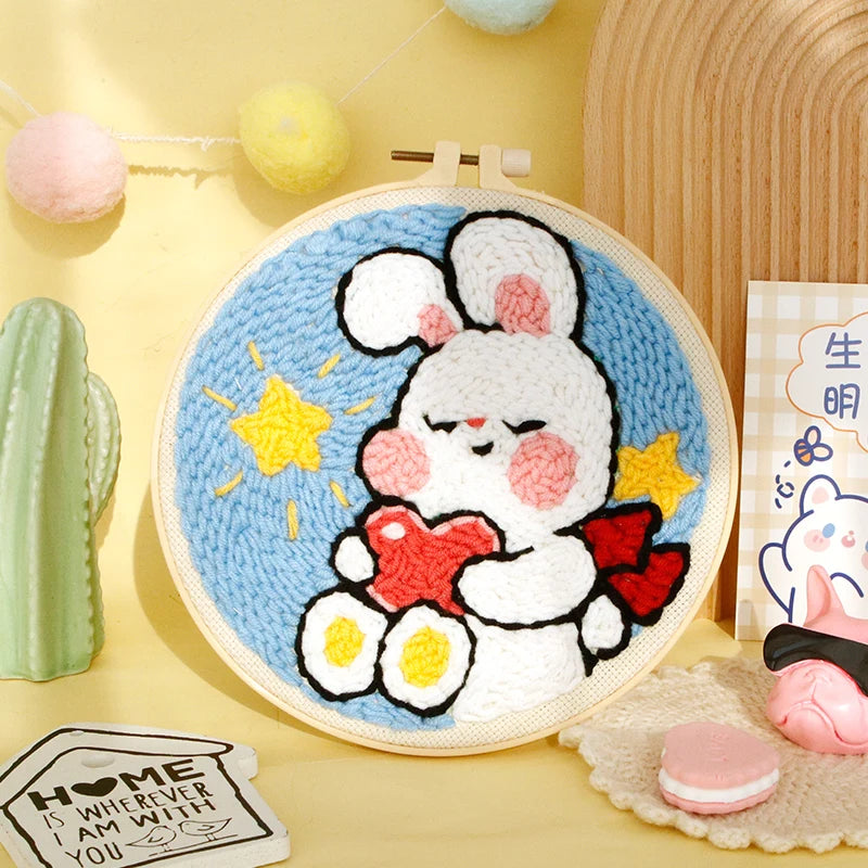 Punch Needle Kit, SDOYUNO Animal Hoop Art for Handmade Home Decor