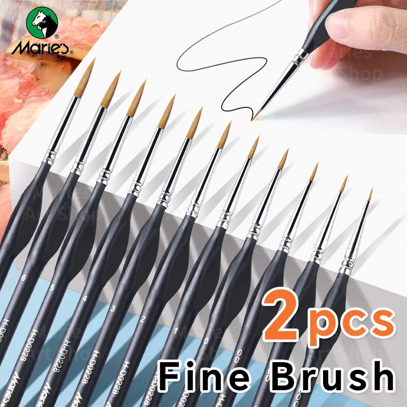 Marie's Micro Detail Paint Brushes — 11 Sizes for Acrylic & Artists