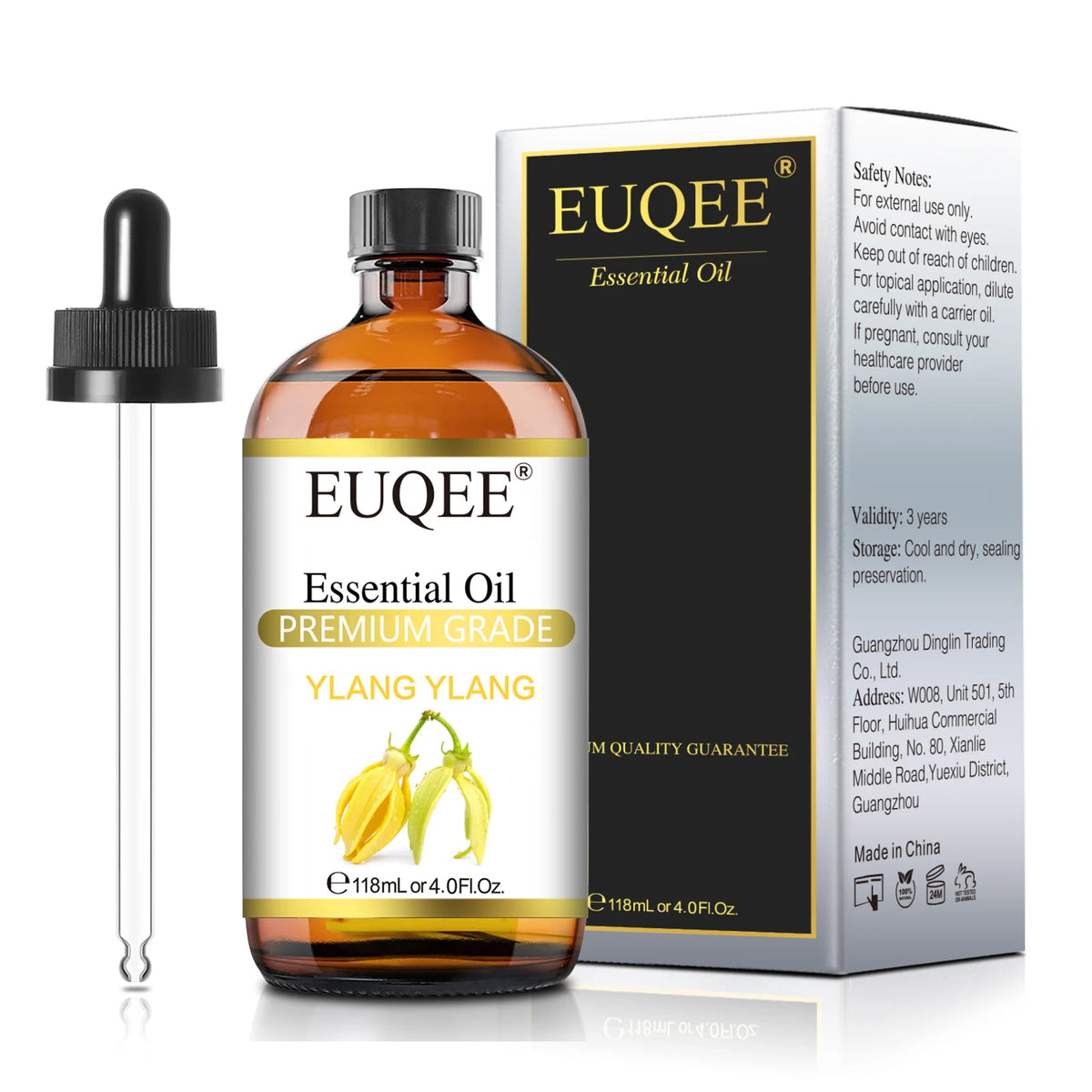 EUQEE Pure Essential Oil 118ml Premium Grade Glass Dropper Diffuser Candle 22 Scents